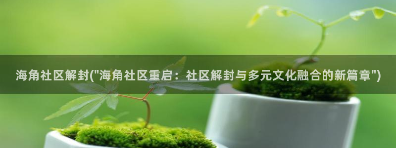 海角社区居民：海角社区解封(\